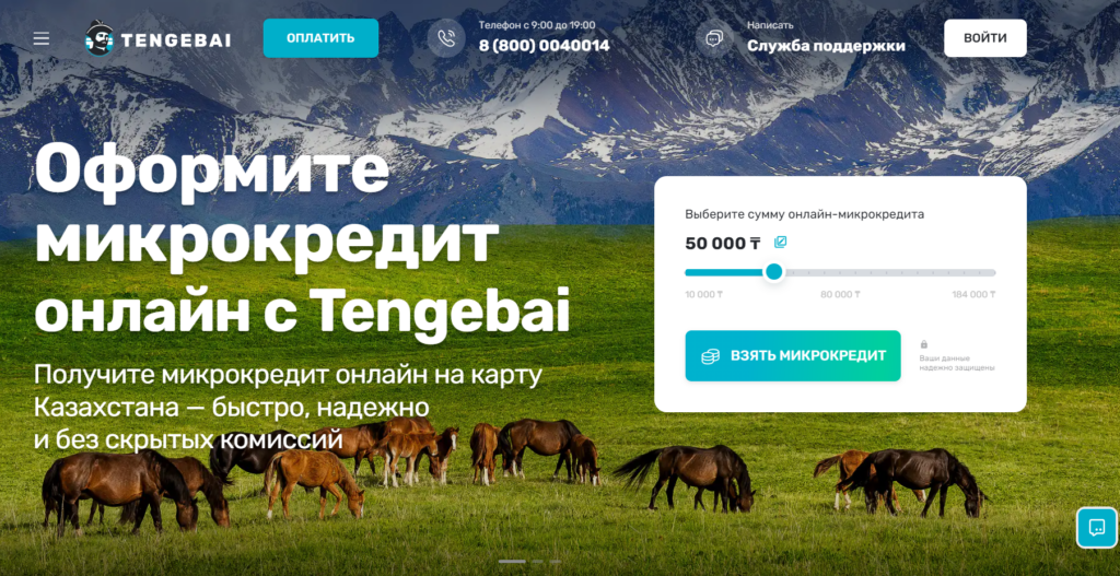 Онлайн-сервис для быстрых финансовых решений Tengebai